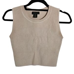 House of Harlow 1960 Ribbed Knit Cropped Biege Tank Top Sweater size Small EUC